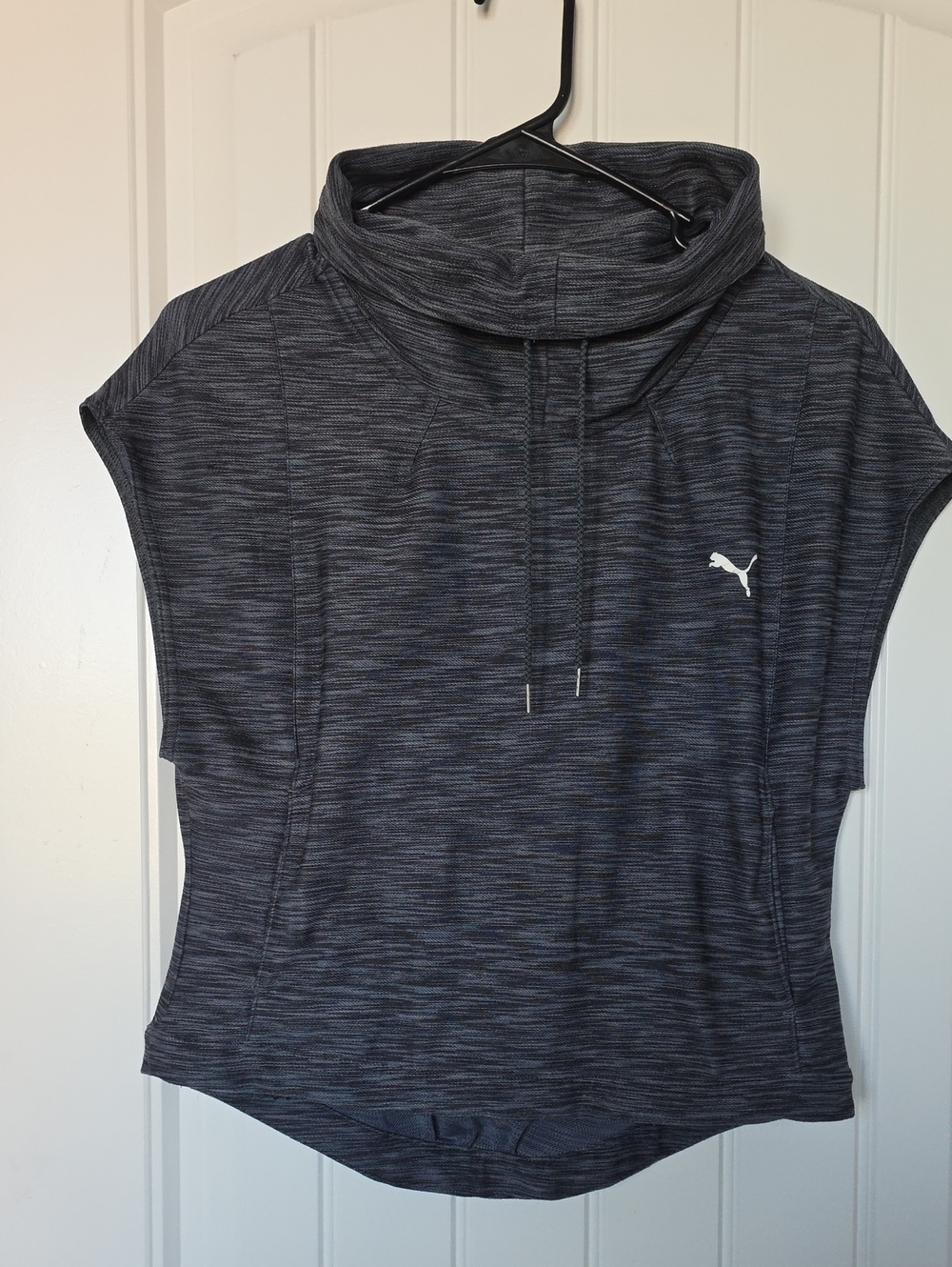 Puma Women's Dark Heather Gray Sleeveless Cowl Neck Top